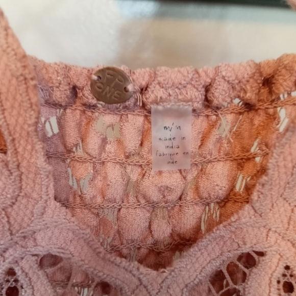Free People Adella Boho Crochet Slip Mini Dress Rose Size Medium - Picture 12 of 13